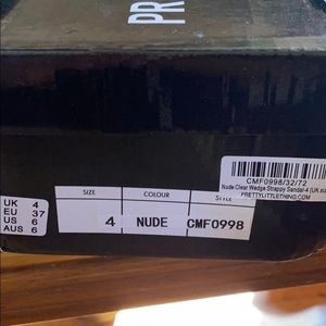 Nude clear wedge straps sandal